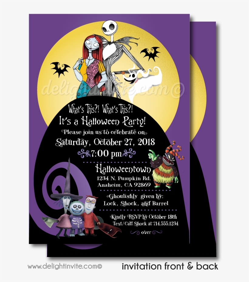 Nightmare Before Christmas Halloween Party Invitations - Nightmare Before Christmas Baby Shower Invitation, transparent png