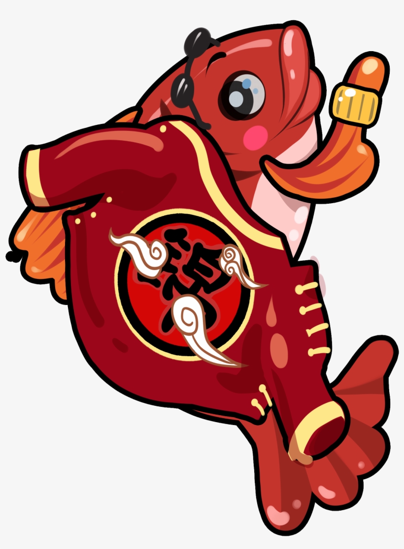 Hand Painted Festive Lucky Koi Red Mullet Png And Psd - Psd, transparent png