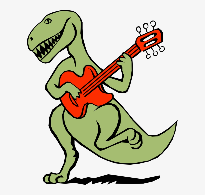 Vector Illustration Of Dinosaur Plays The Electric - Dinossauro Tocando, transparent png