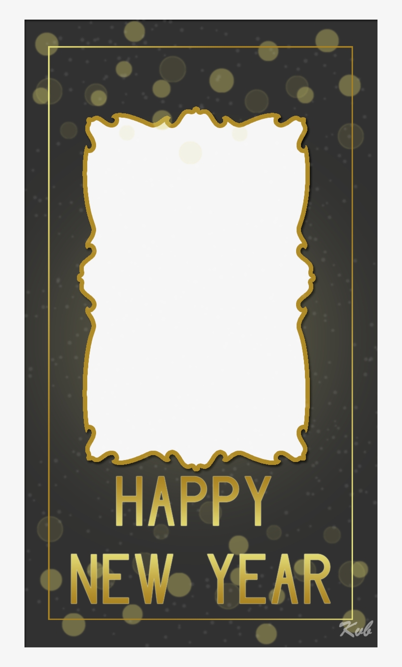 Grey And Golden New Year Frame - Poster, transparent png