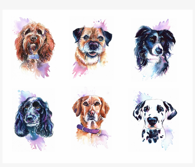 Watercolour Dog Print From Original Paintings - Ancient Dog Breeds, transparent png