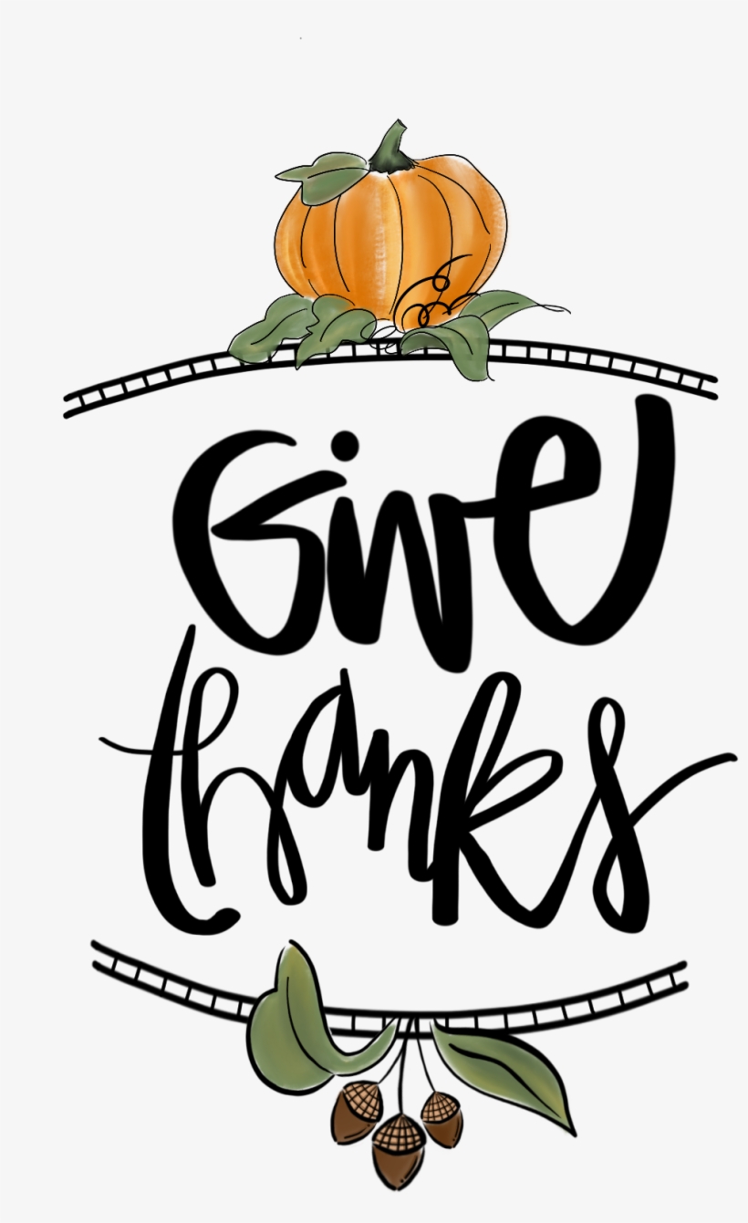 Clip Black And White Give Thanks - Transparent November Clip Art, transparent png