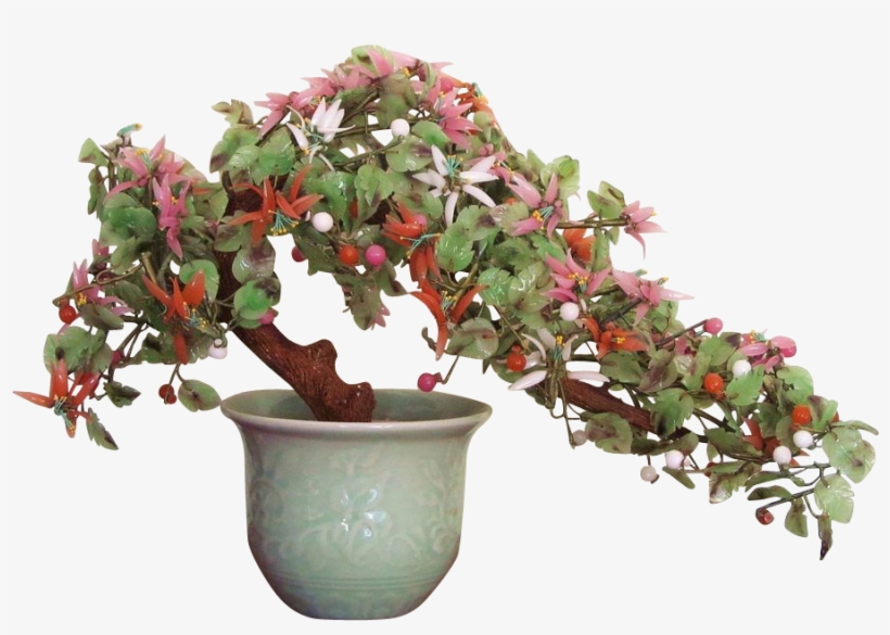Large Oriental Bonsai Agate Glass Tree Vintage - Flor De Jade Planta, transparent png