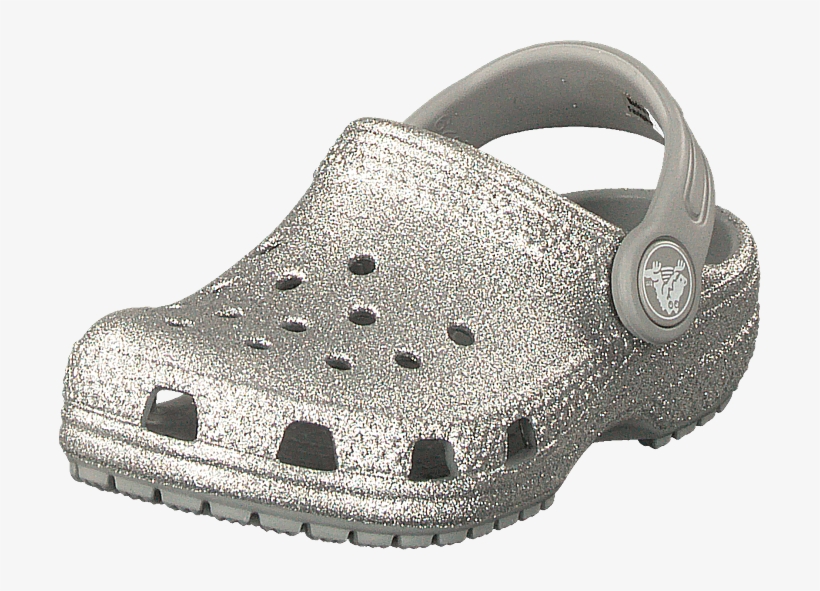 Download Classic Glitter Clog Kids Silver Slip On Shoe 705x511 Png Download Pngkit