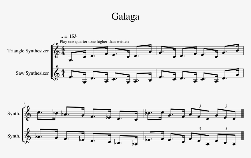 Opening Theme - Galaga Opening Theme Sheet Music, transparent png
