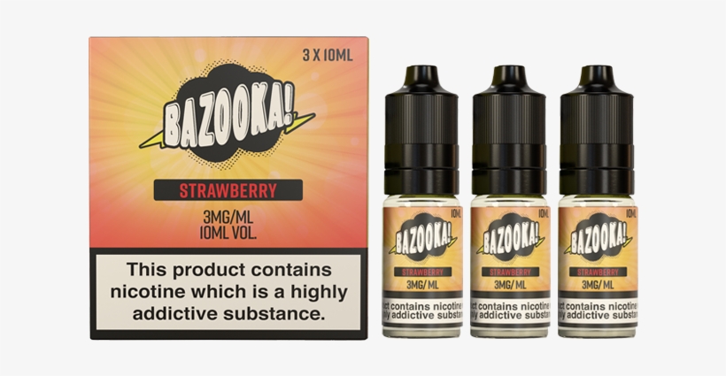 Bazooka Strawberry Sour Straws - Bazooka E Liquid 10ml, transparent png