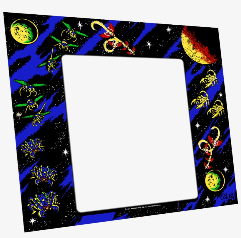 Galaga Arcade Bezel, transparent png
