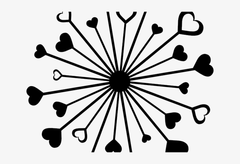 Sun Clipart Clipart Silhouette - Black And White Hearts, transparent png