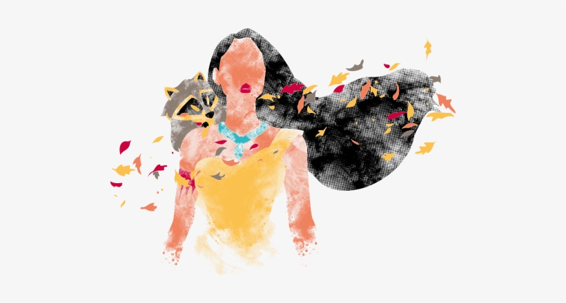 Pocahontas And Meeko - Drawing Printed On Shirt, transparent png