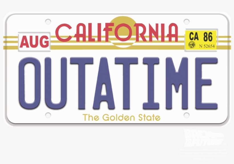 Back To The Future Outatime Plate Men's Slim Fit T-shirt - Back To The Future License, transparent png