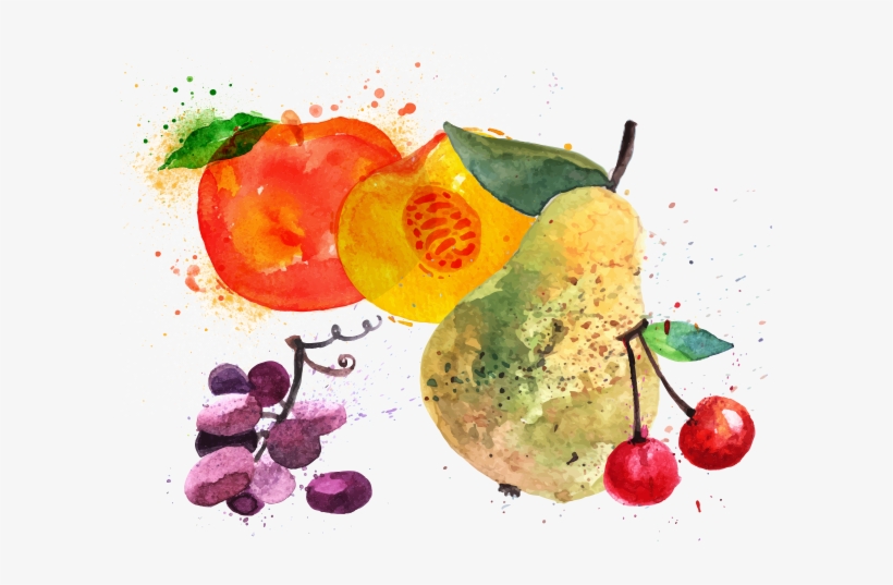 It Is Stored In A Cool & Shady Part Of The Refrigerator - Art Print: Anna42f's Fruit Watercolor Peach, Raspberry,, transparent png