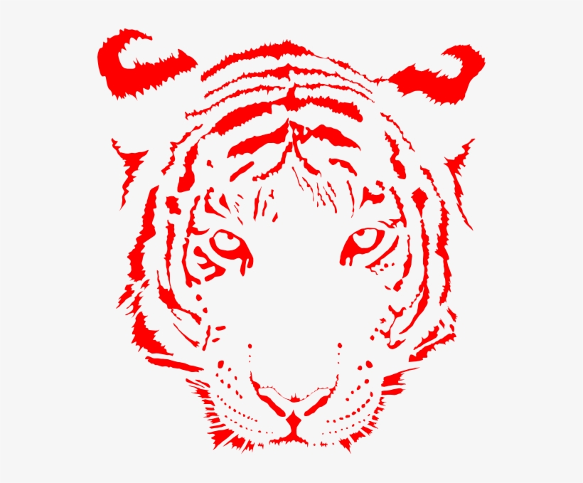 Tiger Red Clip Art At Clker - Red Tiger Clip Art, transparent png