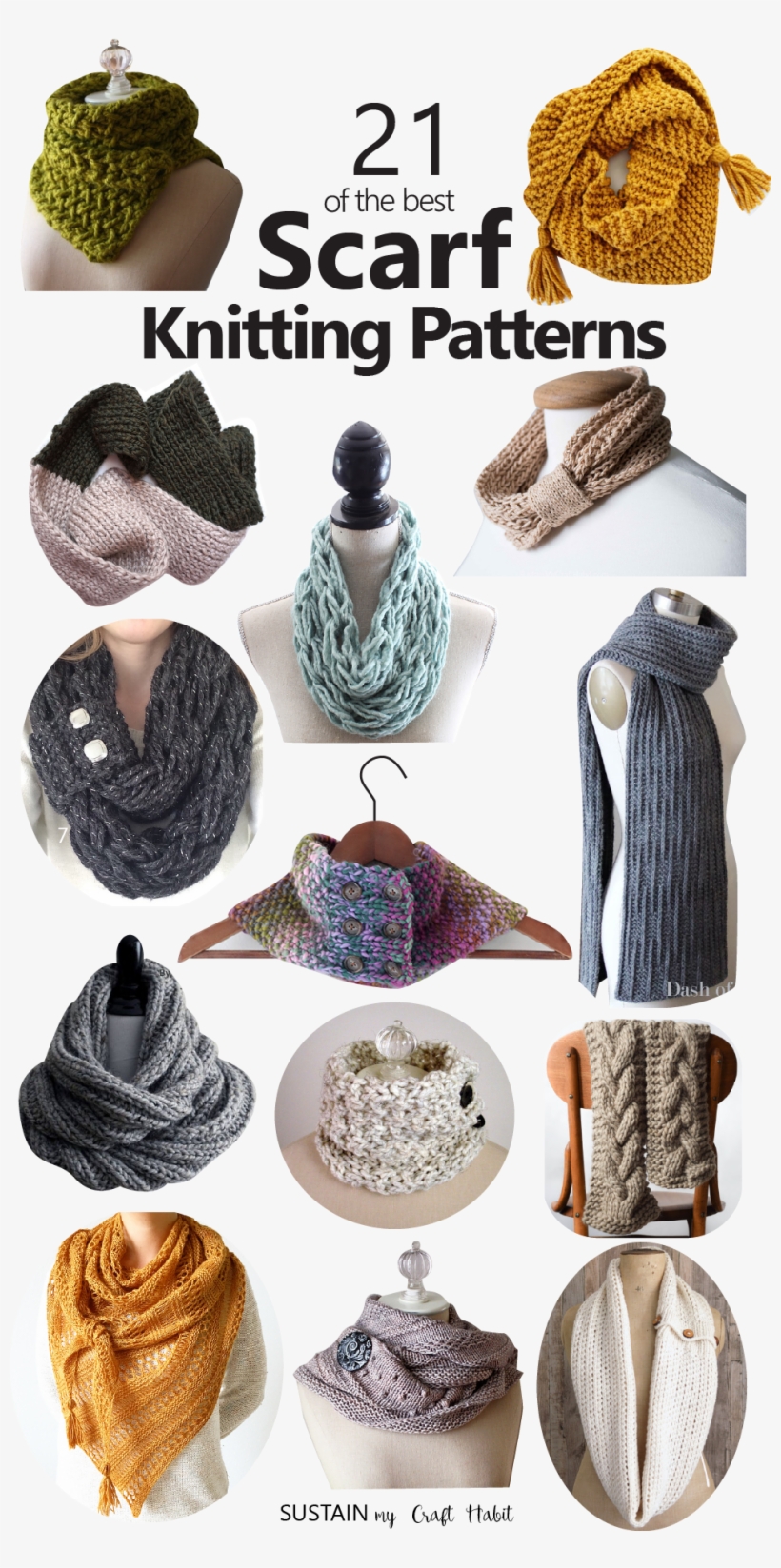 Scarf Knitting Patterns - Pattern- Knit Scarf, Pdf Instant Download Knitting, transparent png