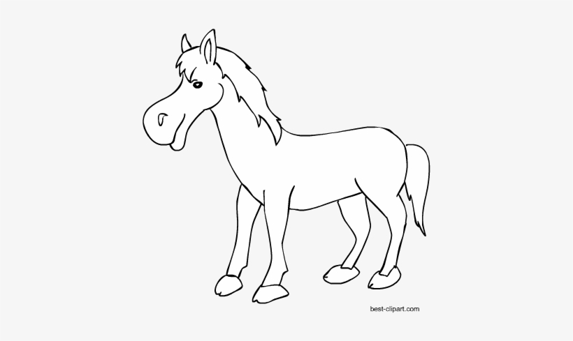 Free Black And White Horse Clip Art - Horse, transparent png