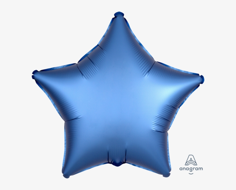 18" Satin Luxe Azure Blue Star Balloon - Satin Balloons Star, transparent png