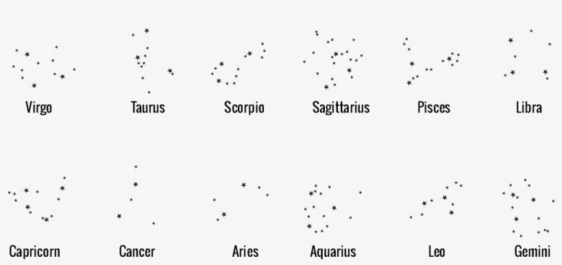 Zodiac Constellations Transparent Image - Monochrome, transparent png