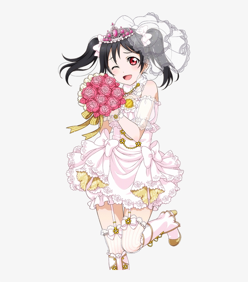 Yazawa Nico Pink Wedding Dress Sr - Love Live! Yazawa Nico Kawaii Cosplay Costume Wedding, transparent png