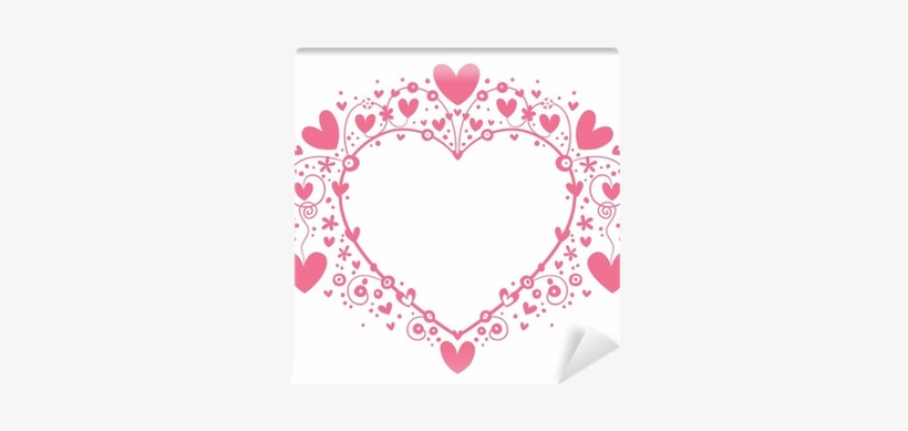 Pink Heart Frame, transparent png