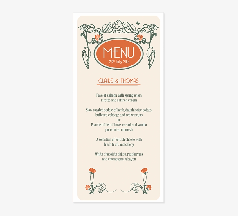 Menu Art Deco Pepperandjoy Uk - Save The Date, transparent png