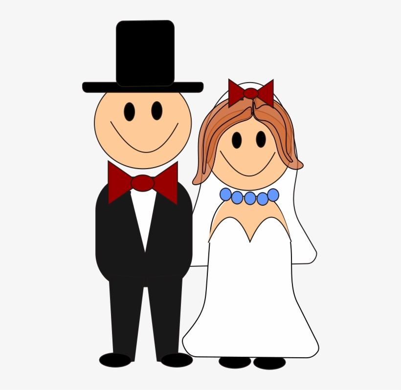Wedding Invitation Bridegroom Cartoon - Cartoon Bride And Groom, transparent png