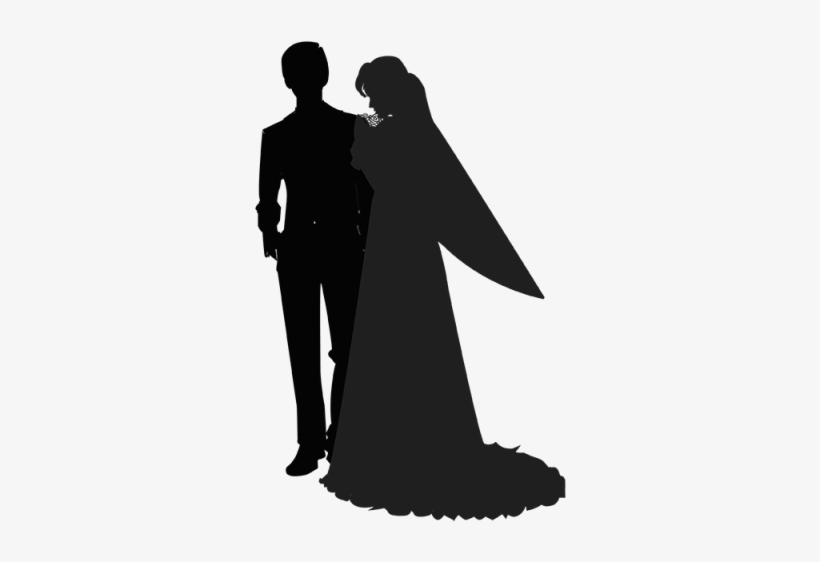 Silhouette Bride And Groom-01, Wedding, Wedding Card, - Wedding, transparent png