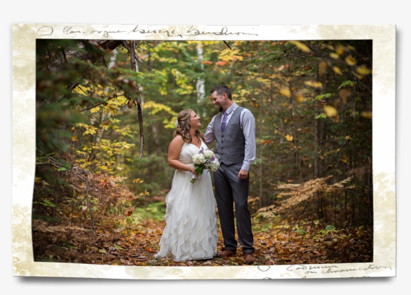 Bride And Groom Fall Colours - Photograph, transparent png