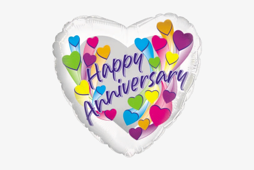 18″ Happy Anniversary Multi Colors - Happy Anniversary Balloon Png, transparent png