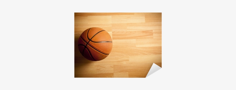 An Official Orange Ball On A Hardwood Basketball Court - Fotoprint: An Official Orange Ball On A Hardwood Basketball, transparent png