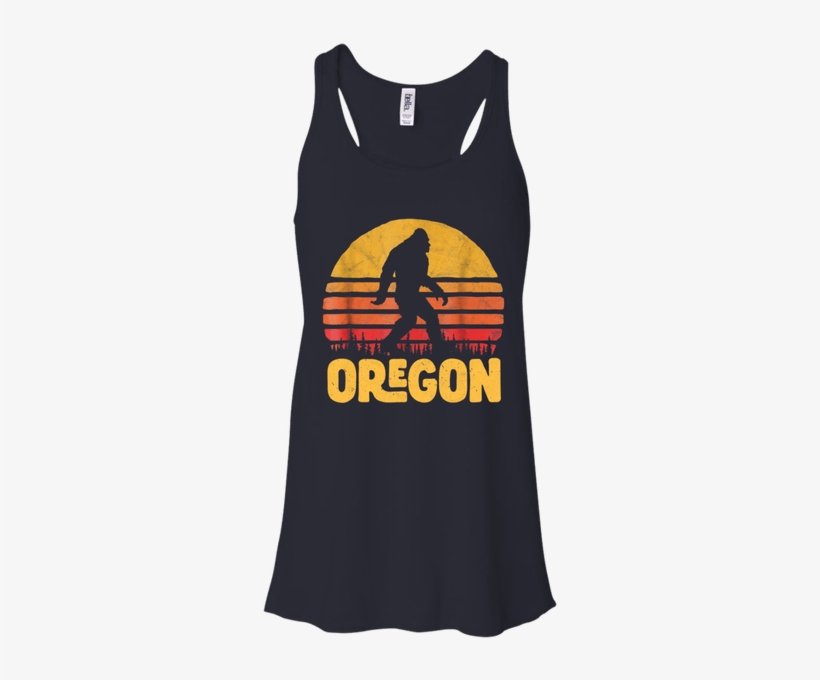 Oregon Bigfoot Sasquatch & Sun Silhouette Shirt Flowy - Shirt, transparent png