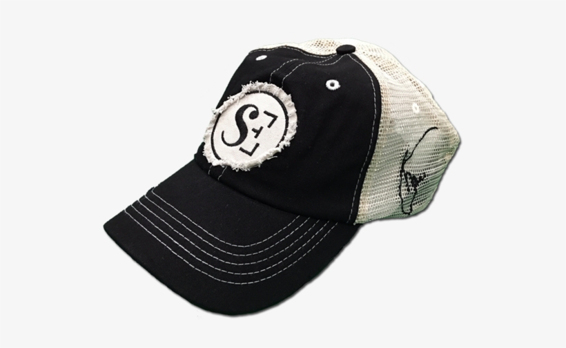 Distressed Patch Trucker Hat - Baseball Cap, transparent png