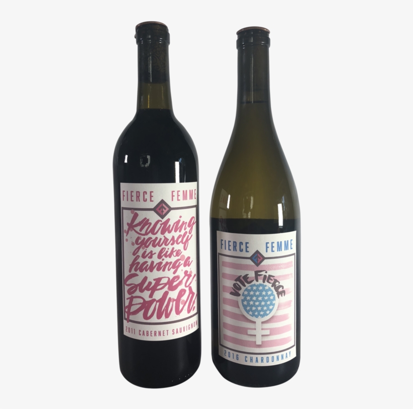 The Fierce Femme Wine Brand Captures A Reflection Of - Wine Bottle, transparent png