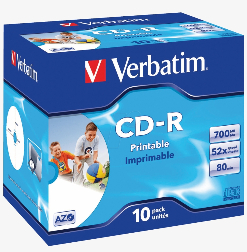 Cd 8010 Ver-p - Verbatim Cd R Printable, transparent png