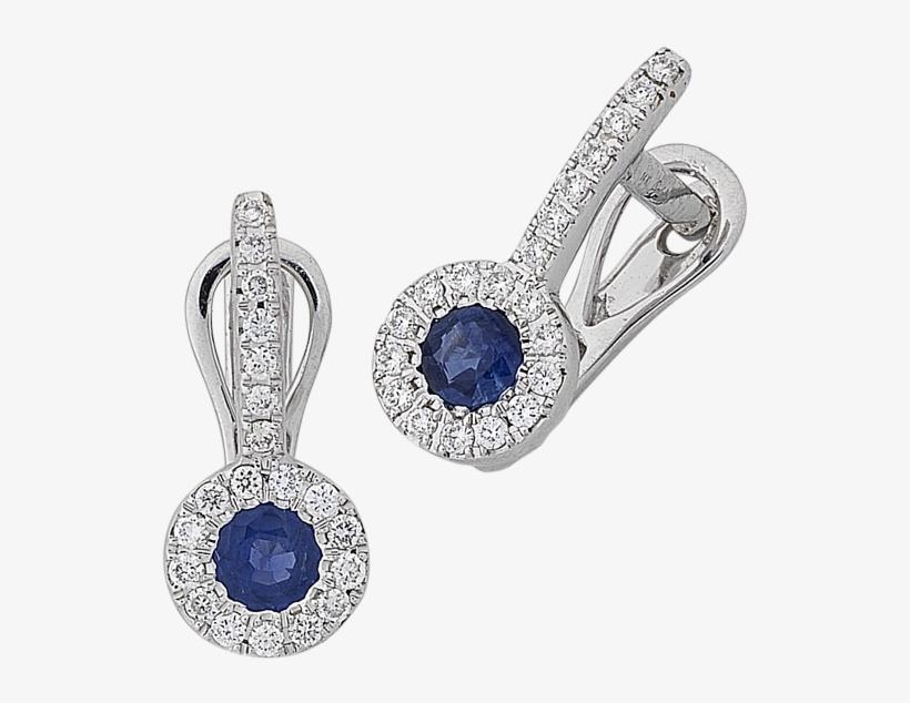 Natural Sapphire And Diamond Earrings - Earrings, transparent png