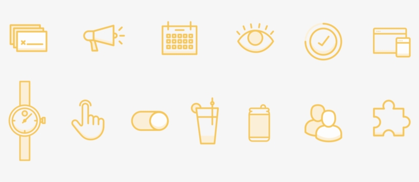 Icons - Gold, transparent png
