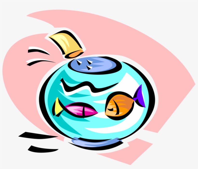 Vector Illustration Of Feeding Tropical Fish Food In - Illustration, transparent png