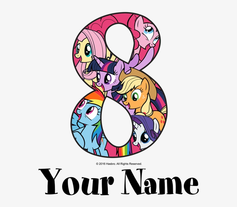 My Little Pony Friends 8th Birthday T-shirt - Princess Poster For Kids, transparent png
