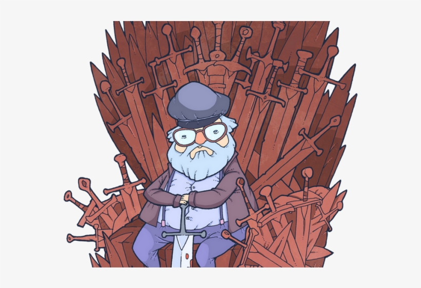 Game Of Thrones Clipart Iron Throne - George Rr Martin Sitting Iron Throne, transparent png