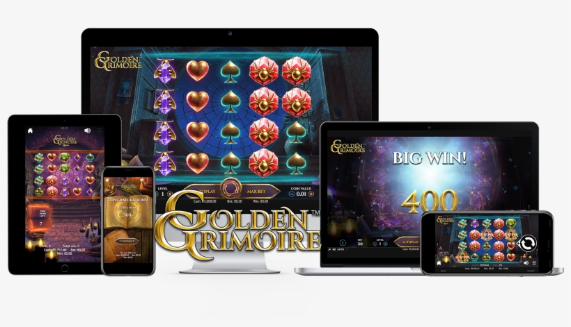 02 All-devices Goldengrimoire - Slot Machine, transparent png