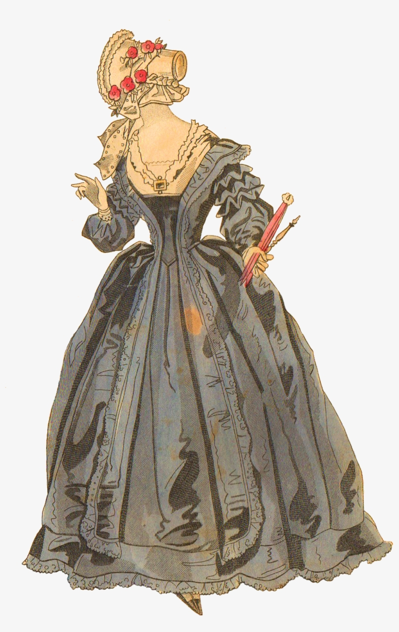 Godey Lady Vintage 1840 Png Image Free Clip Art - Regency Era Png, transparent png