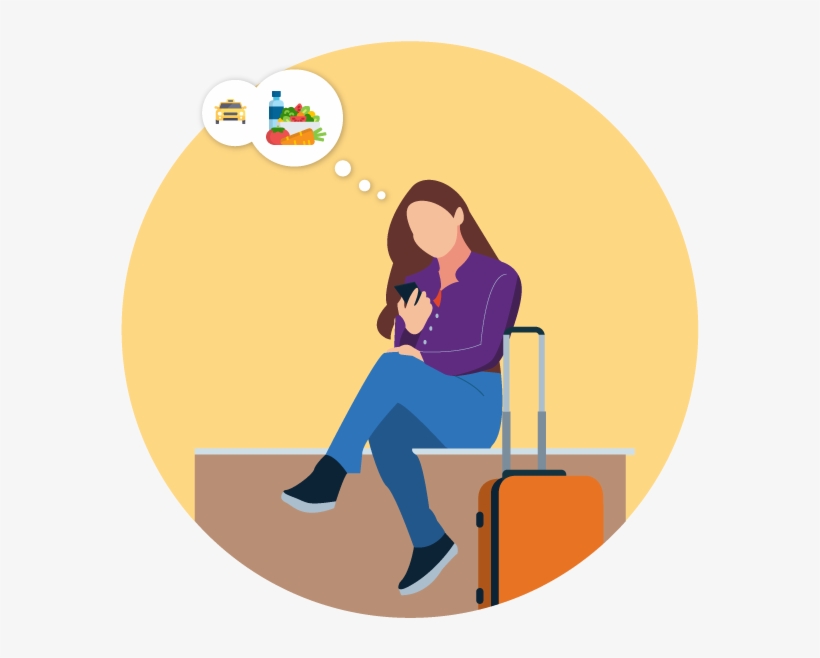 Tourist Using Mobile Phone - Sitting, transparent png