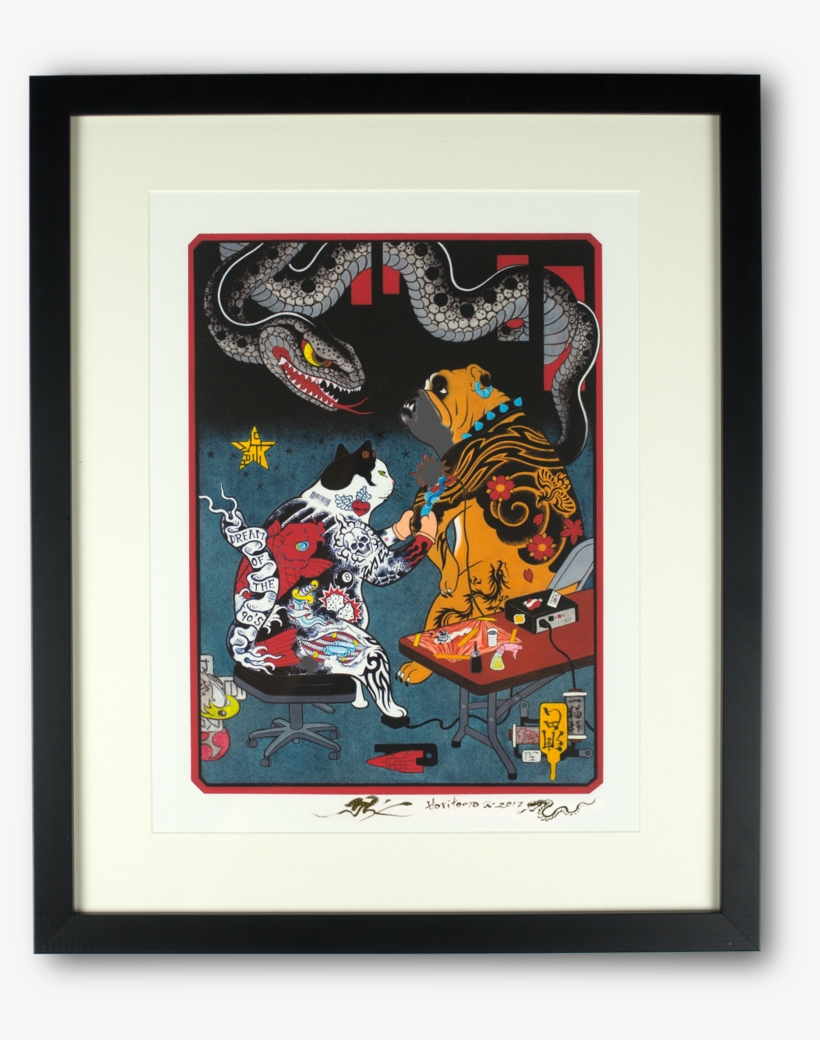 Limited Edition Signed & Framed Dream Of 90s Print - Tattoo Artist, transparent png