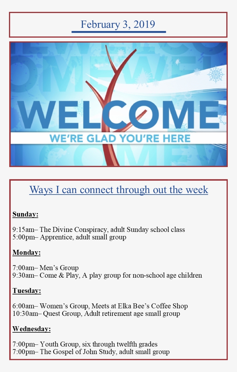 Bulletin Page 2 - Welcome Images For Ppt, transparent png
