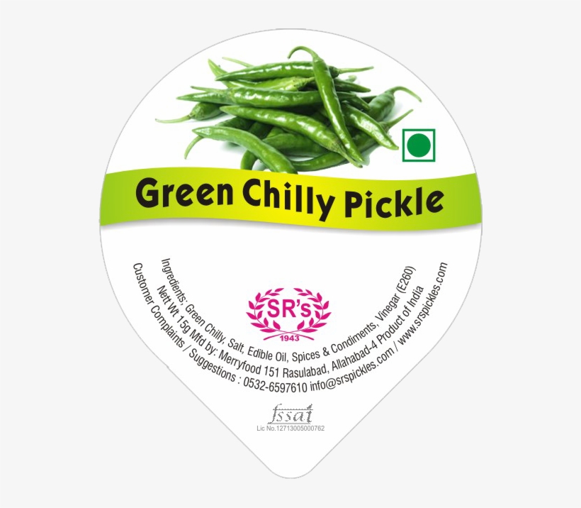 Green Chilli Pickles - Chilly Pickle Label, transparent png