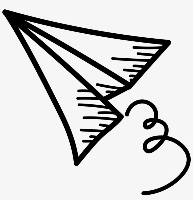 Airplane Black Thick Reflection - Line Art, transparent png