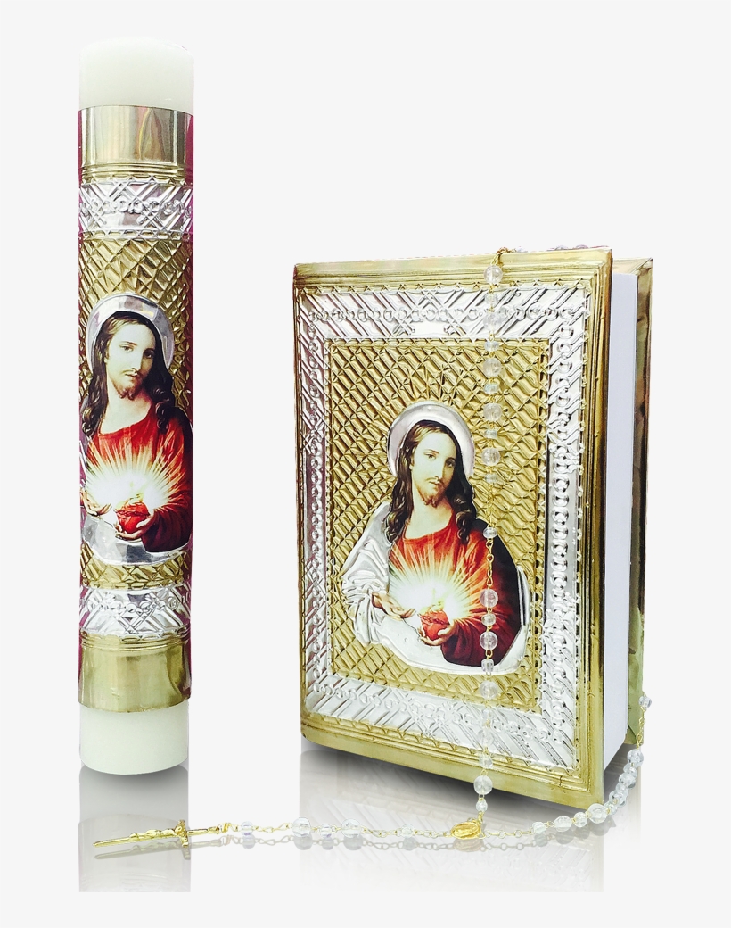 Juego De Biblia, Vela Y Rosario Para Primera Comuión - Rosario Y Biblia De Primera Comunion Png, transparent png