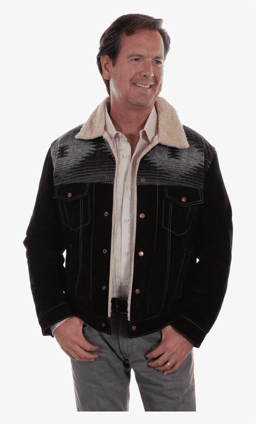 Men's Boar Suede Aztec Leather Jacket By Scully Leather - Suede, transparent png