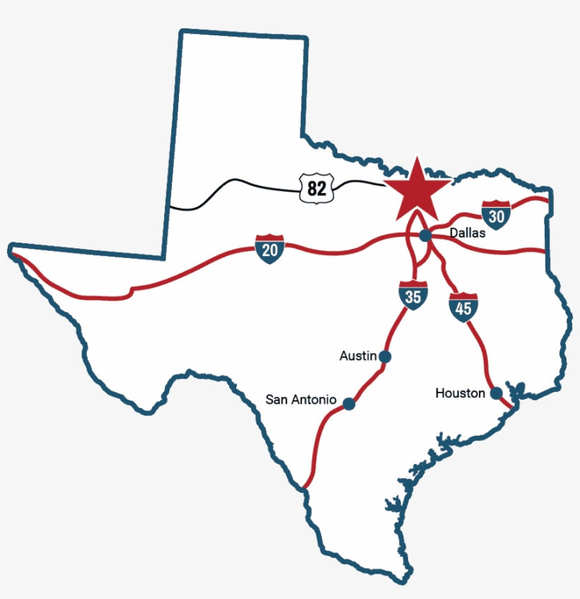 Texas Map Roads Leading To Gainesville - Zodiac Seats Gainesville Tx, transparent png