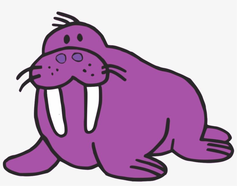 Walrus - Purple Walrus Clipart, transparent png
