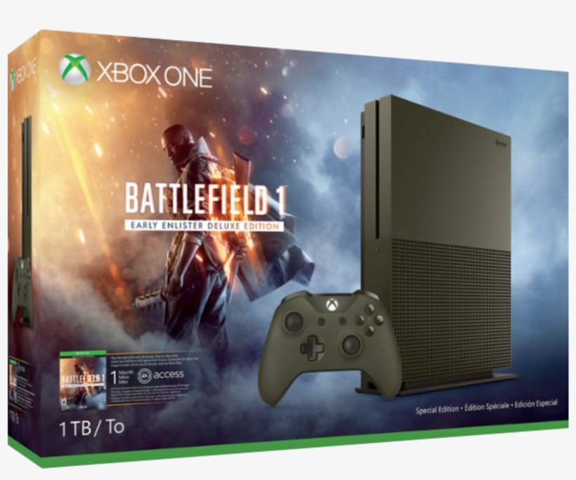 Xbox One S Battlefield 1 Edition, transparent png