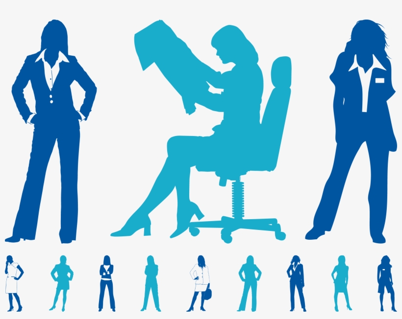 Businessperson Clip Art - Woman In A Suit Silhouette, transparent png